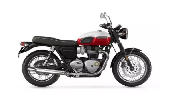 Triumph Bonneville T120 Crystal White and Cranberry Red